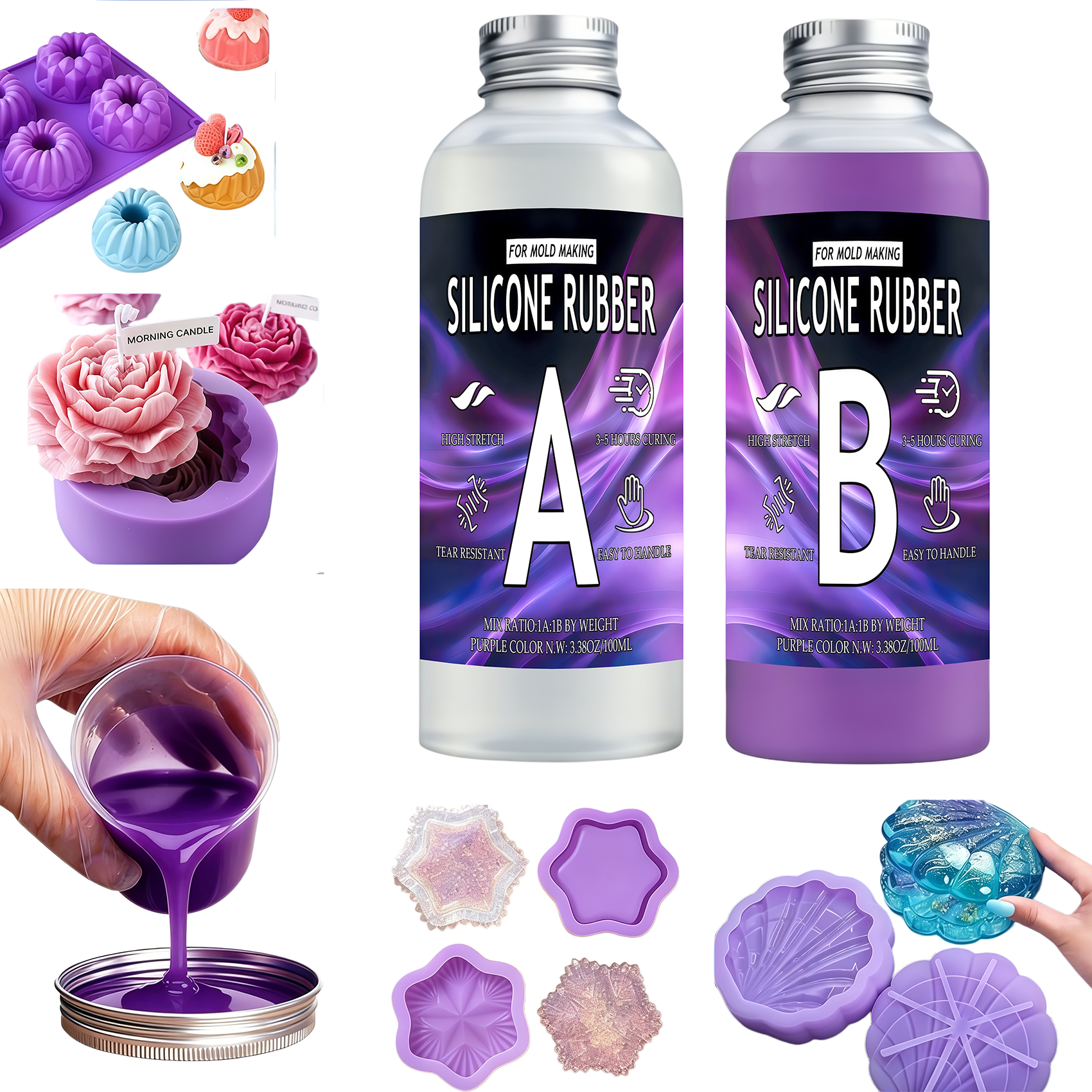 3D Printing Liquid - Platinum-cured liquid silicone mold kit, 1:1