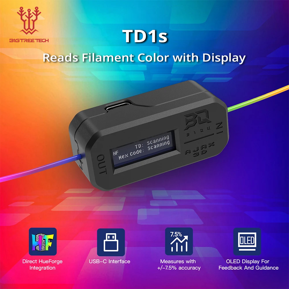 3D Printing Cnc - BIGTREETECH TD1s Reads Filament Color with