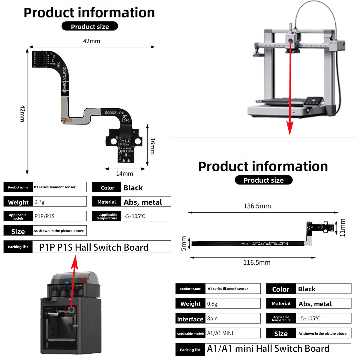 For A1/A1mini/P1P/P1S Hall Swi - 3D Printing Laptop のレビューと価格