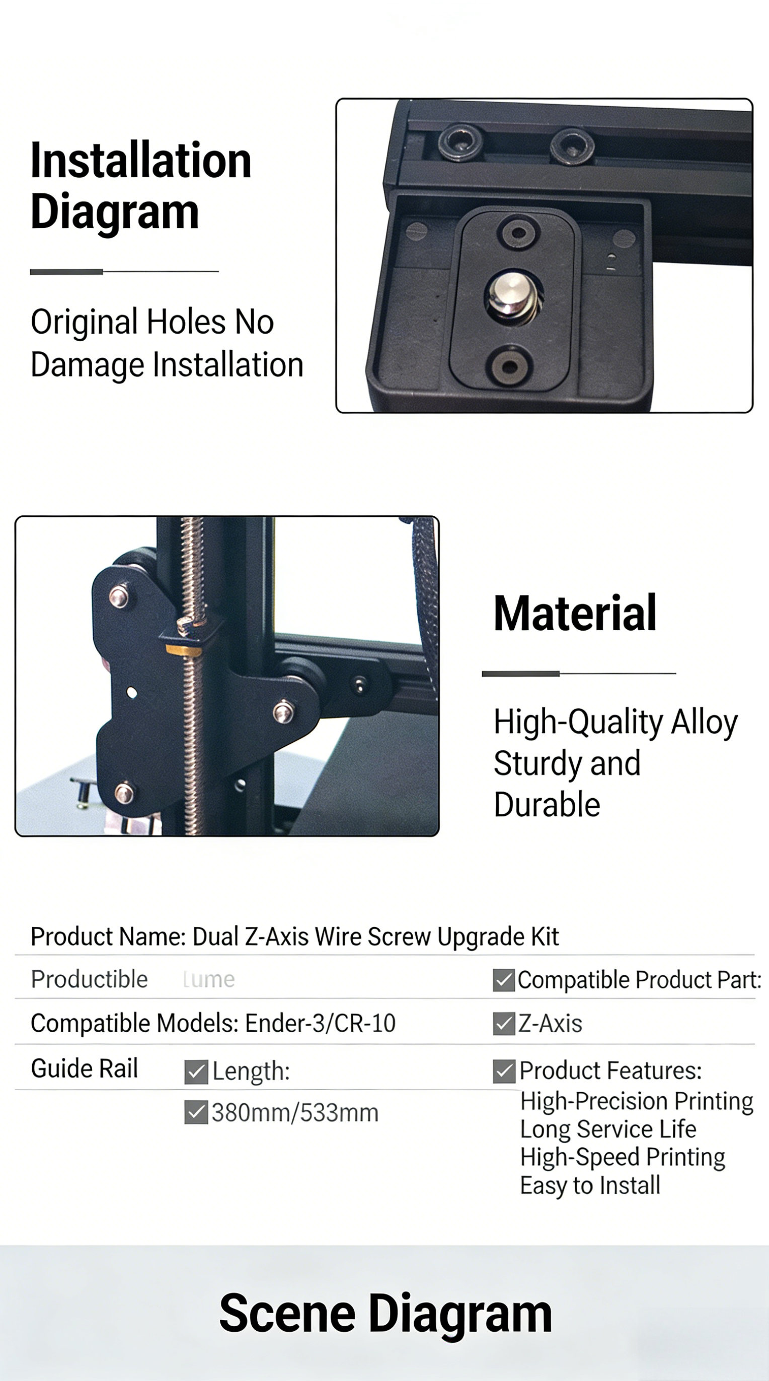 Dual Z-Axis Kit with Lead Scre - 3D Printing Z Axis のレビューと価格