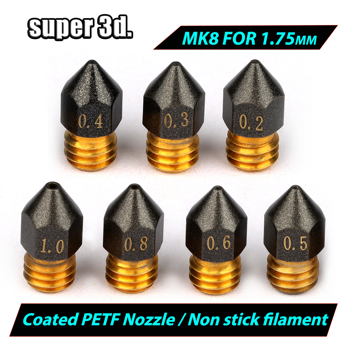 3D Printer MK8 Brass PTFE Nozz - 3D Printing Cnc のレビューと価格