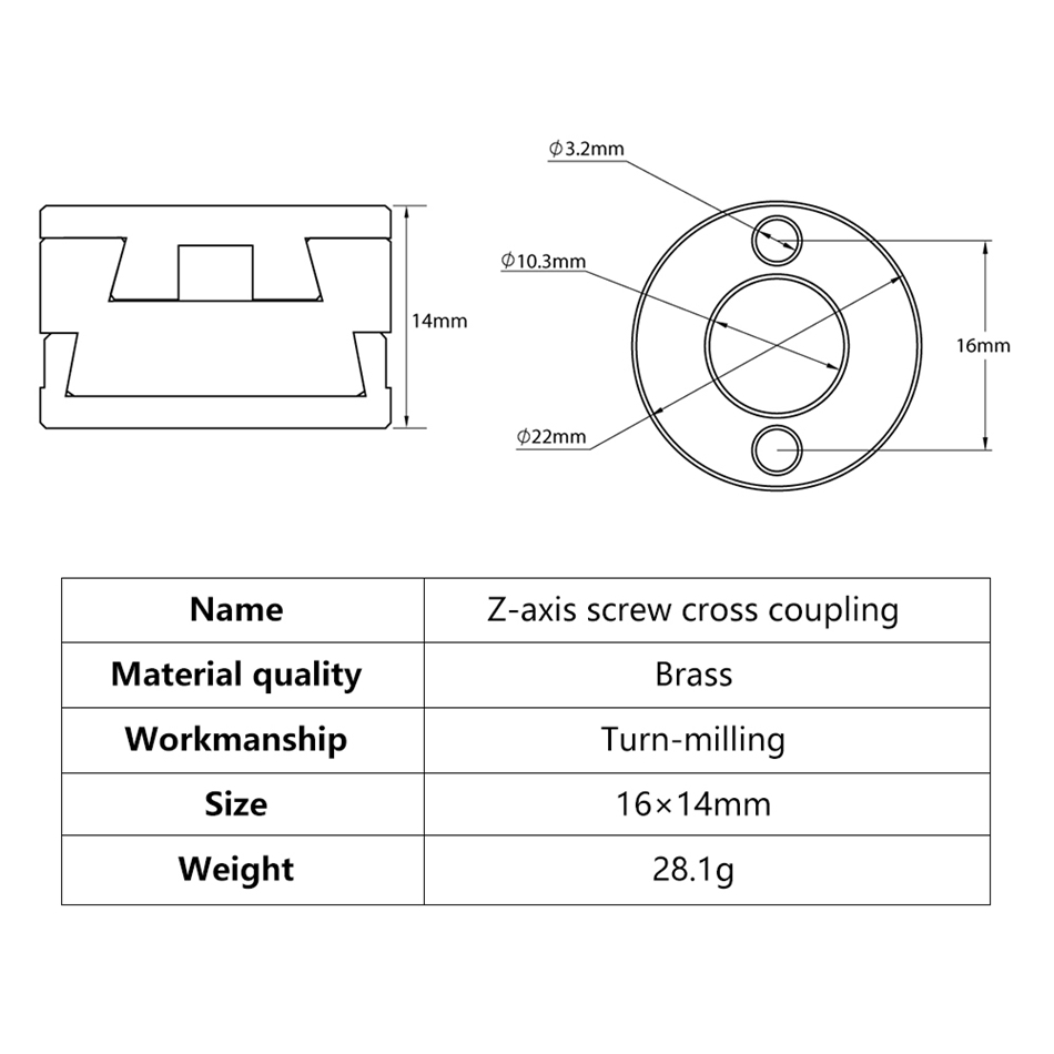 KINGROON 16mm Oldham Coupling  - 3D Printing Z Axis のレビューと価格