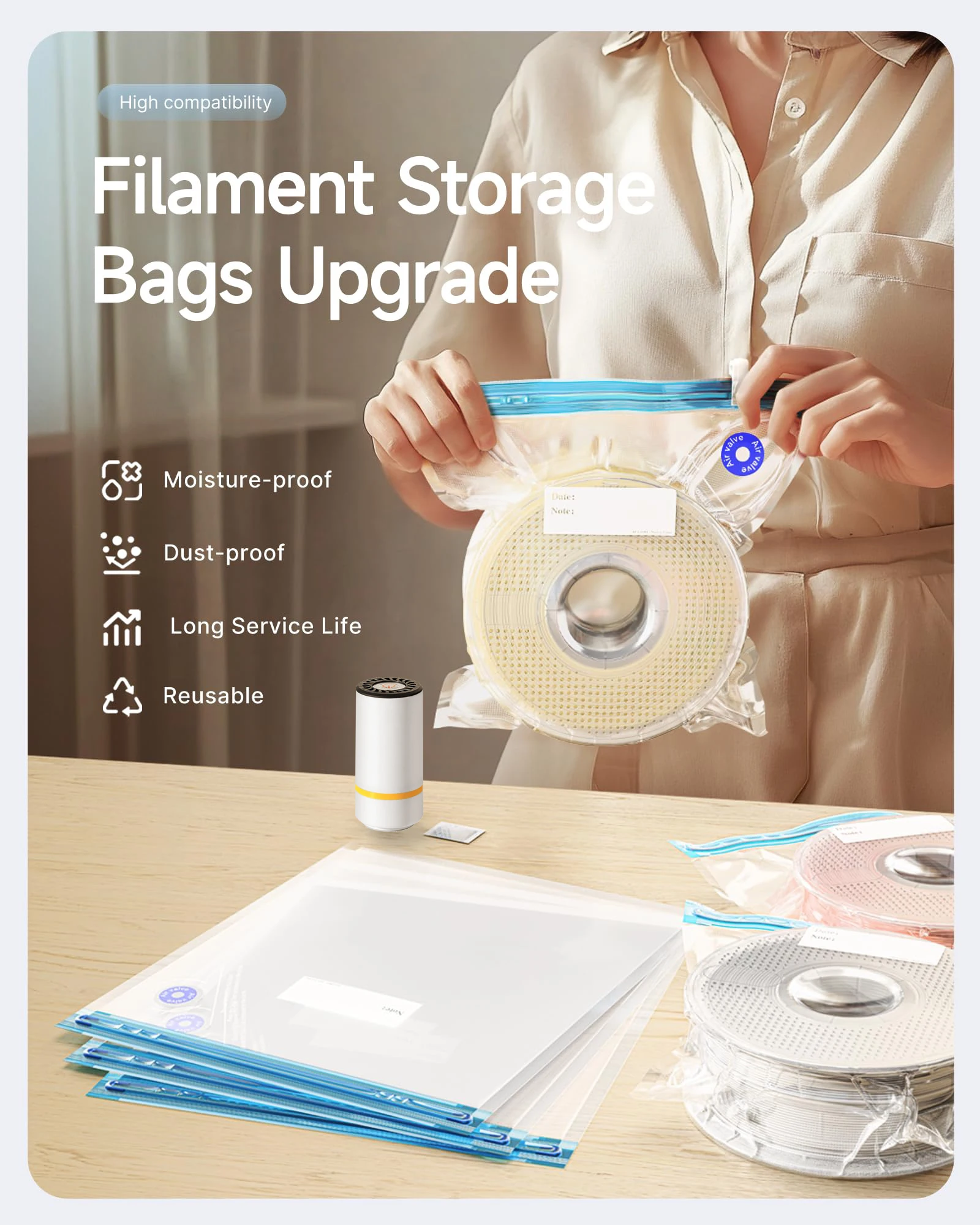 3D Printer Filament Vacuum Bag - 3D Printing Cnc のレビューと価格