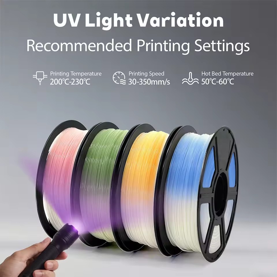 UV Color Changing PLA Filament - 3D Printing News のレビューと価格
